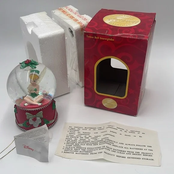 Christmas Disney Store Exclusive TINKER BELL Snow Globe 2004 - Picture 9 of 11